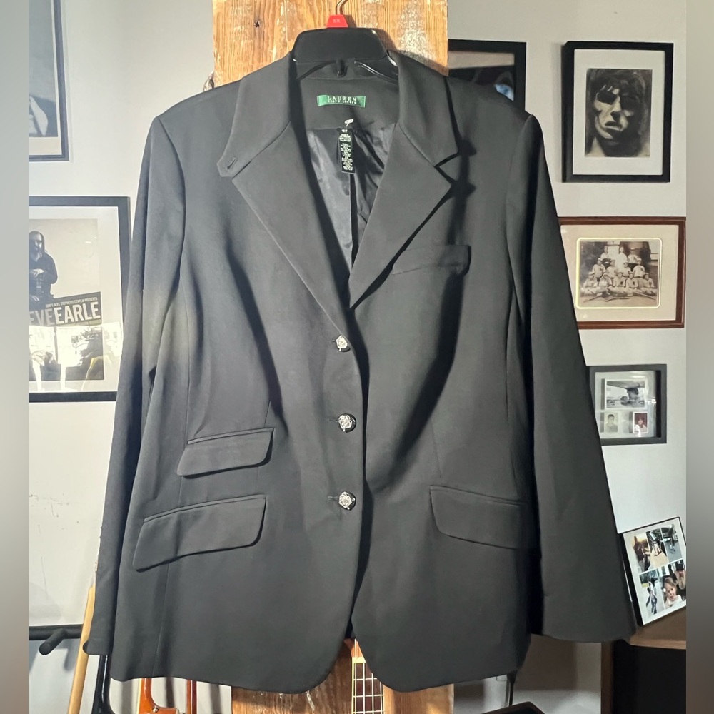 Lauren Ralph Lauren Polyester Blend Blazer, Black, Plus Size 16W, NWOT